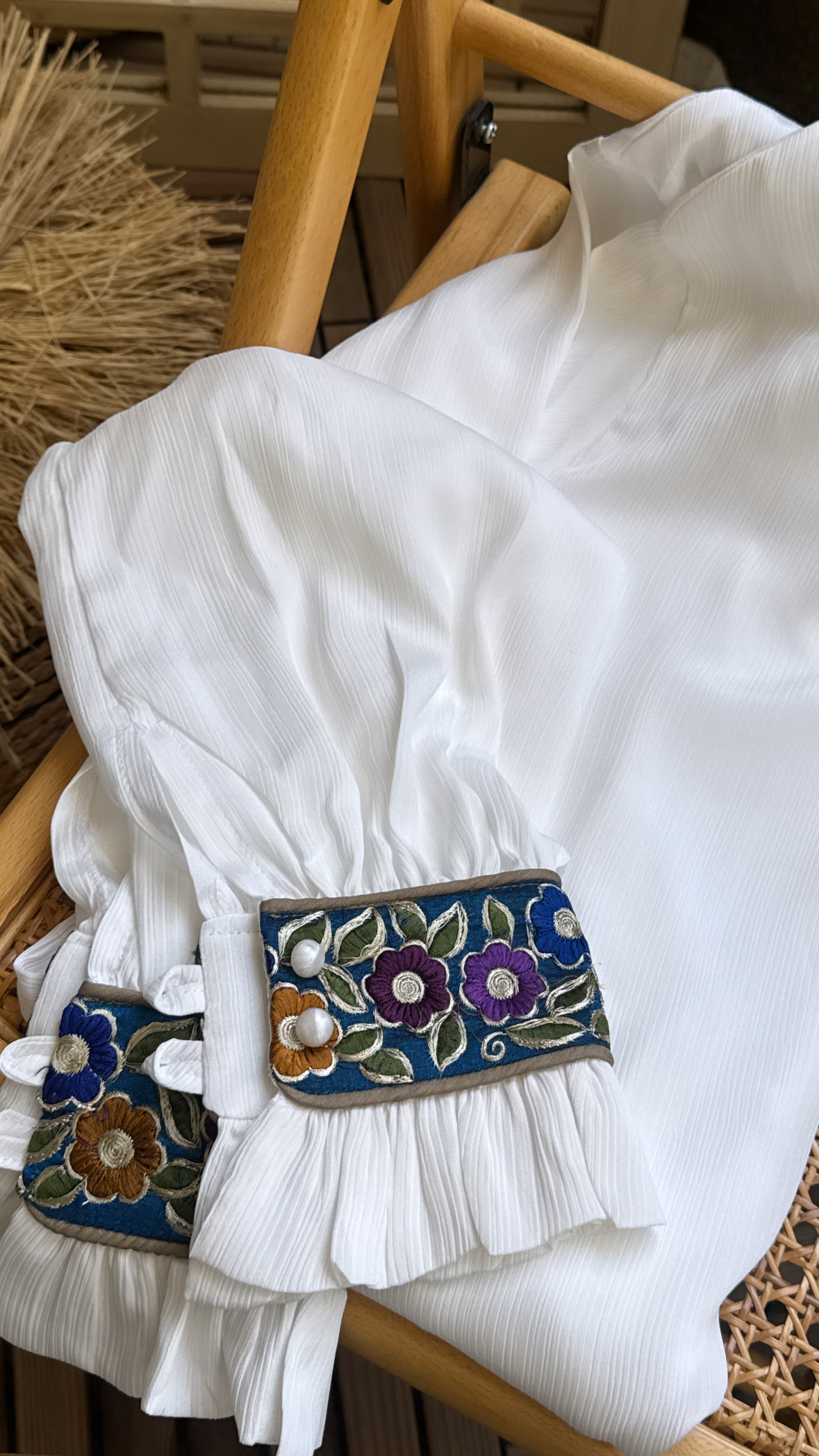 شوميز حرير چروك  مچ گل