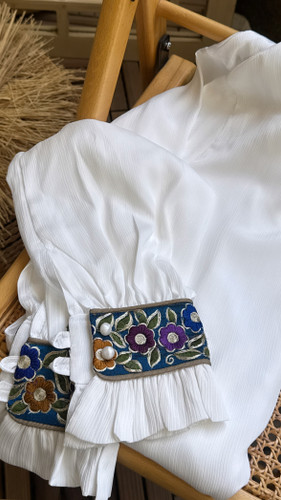 شوميز حرير چروك مچ گل